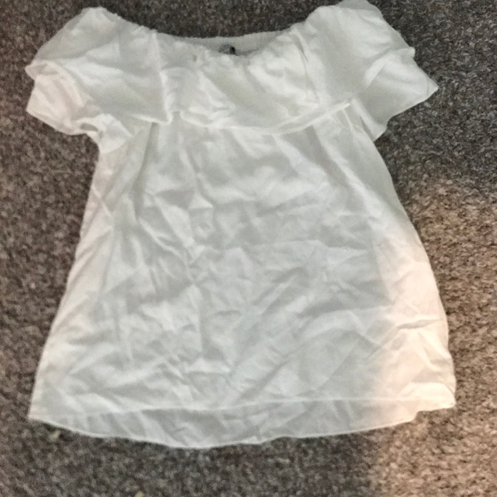 Halston strapless white shirt